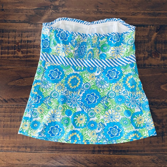 Lilly Pulitzer Strapless Top Hidden Zebra Floral 2 - Picture 2 of 12